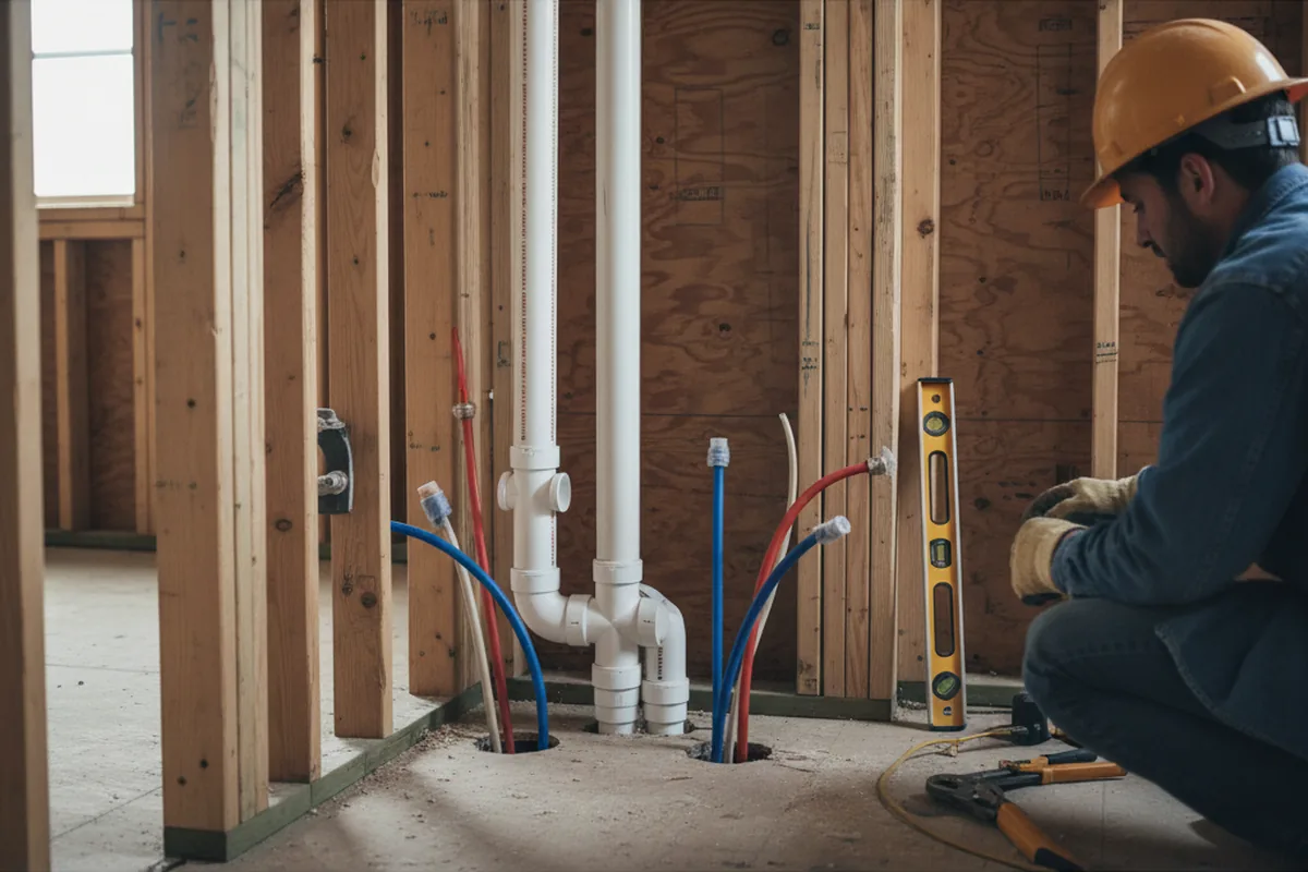 Drain and supply rough-in during Toilet Repair and Installation in Harwinton