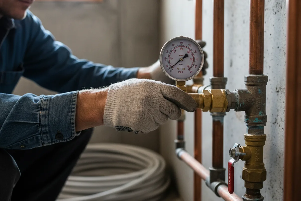 Pressure testing a repaired line during Water Line Repair in Harwinton