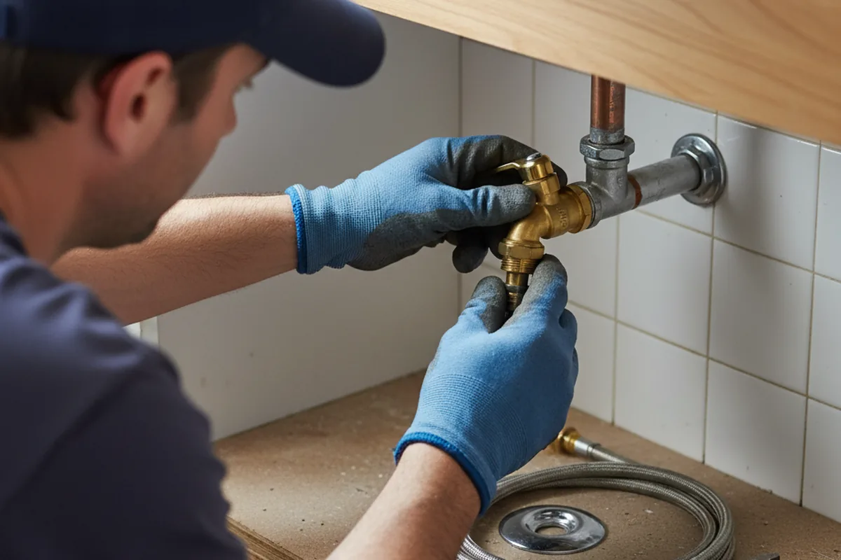Shutoff valve and fitting work during Emergency Plumbing in Harwinton